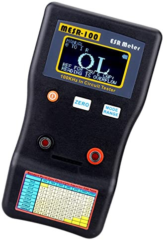 Pretfy Kapazitätstester, MESR-100 ESR-Kapazitäts-Ohmmeter, Professionelle Messung des Innenwiderstands eines Kondensator-Kapazitätsschaltungstesters