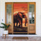 NONHAI Fengshui-Vorhang, Motiv: Sonnenuntergang, Elefant, für Tür, Privatsphäre, Trennwände, Verdunkelungsvorhang, Stoff, für Schlafzimmer, Küche, Dekoration, Tür, Verdunkelungsvorhang, 90 x 185 cm