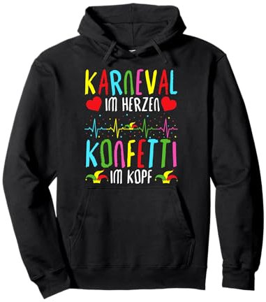 Kostüm Fasching Karneval im Herzen Herzschlag Konfetti Pullover Hoodie