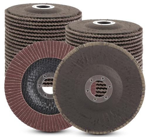 MIVIDE 20pcs Disque à Lamelle 125mm, Disques à Lamelles Grain 80, Disques Abrasifs à Lamelles en Acier pour Enlever Ebavure, Polissage, Rouille, Finition