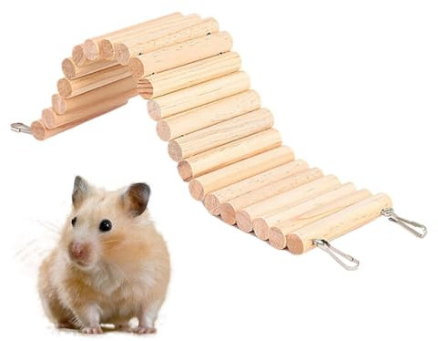 Hamster Kletterleiter, Holz-Kletterspielzeug und Brücken Käfig-Dekoration für Hamster, Rennmäuse, Mäuse und Kleintiere, Hamster Klettern Spielzeug Holz Leiter Brücke (8 * 30cm)