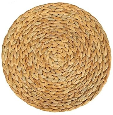 ZNTIHZ Dessous De Verre en Rotin Napperons Ronds en rotin tissé en Paille, 2 pièces, Tapis de Tasses, décoration de Table à Manger for la Maison pour Maison Bureau Bar Restaurant Manger Cuisine(30CM)