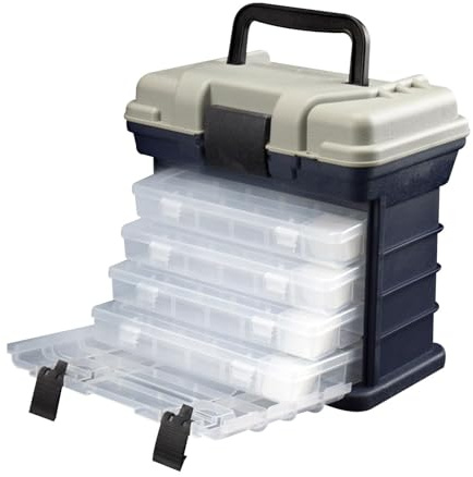 Box di attrezzatura da pesca - Box da pesca | Box di esca da pesca | Cassetta del sedile da pesca | Scatola esca da pesca regolabile | Scatola di attivazione dei divisori 4 livelli | Accessorio per la