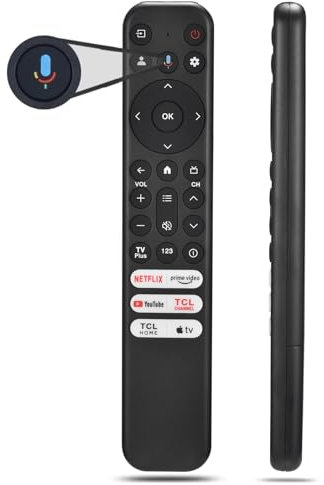 Voice Replacement Remote for TCL Google TV, RC813 for TCL Android TV Mini-LED QLED 4K UHD Smart TV with 6 Shortcut Buttons for Netlfix/Prime/YouTube/TCL/Apple TV Buttons02