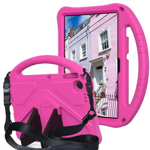 Funda para niños compatible con Lenovo Tab TB-311/WIFI 10.1 (2025), funda ligera de EVA a prueba de golpes con correa de hombro de soporte, funda protectora compatible con Lenovo Tab de 10.1 pulgadas