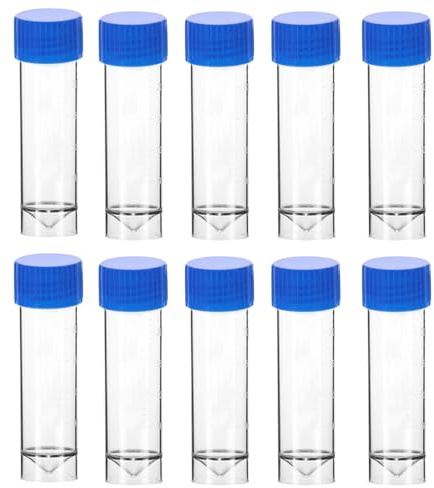 10 x Fecal Urine Collection Containers with Screw-on Lids 25ml - 30ml Capacity