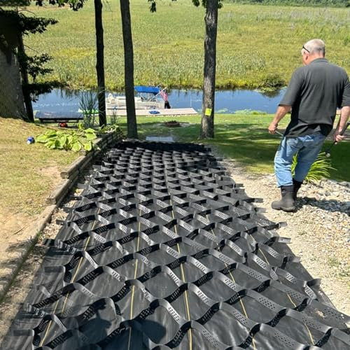 Stabilizzatore Ghiaia Griglia pieghevole per tenere in posizione la ghiaia di piselli, 1 m 2 m 3 m 4 m 5 m 6 m Muri di contenimento e stabilizzazione del d'accesso Griglia(H 5cm/2in,1m x 1m/3.3ft x 3.