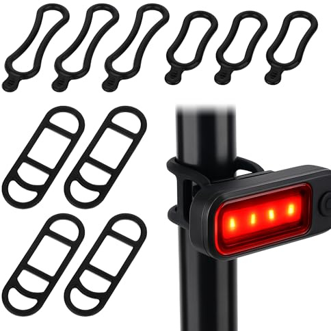 Bansusu 10 Pcs Bicycle Light Silicone Straps, Rubber Bike Light Strap | Rubber Bike Light Strap, Universal Bike Light Mount, Bike Flashlight Mount Band, For Road Mountain Bike