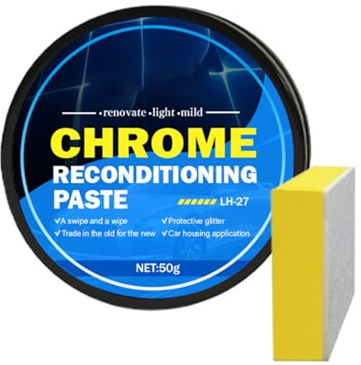 Detergente per cromo: crema protettiva per il restauro cromato, cura per la rimozione della ruggine, lucidante resistente alla vernice, trattamento cromato multiuso con applicazione