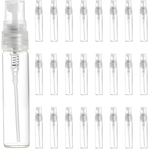 URYVAIW 3 ml decants perfumes, 30 pcs frascos de muestra de perfume, atomizadores de perfume, minibotellas con pulverizador, rellenables, transparentes, mini botellas alcohol, para perfume líquido