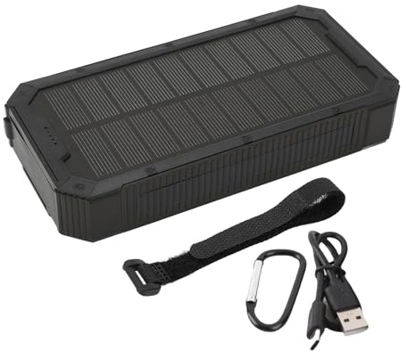 Chargeur Solaire Portable 36800mAh, 4 Ports USB, 36 LEDs, Grande Capacité - Recharge Rapide, Panneau Solaire Monocristallin, pour Randonnée et Camping (Noire)