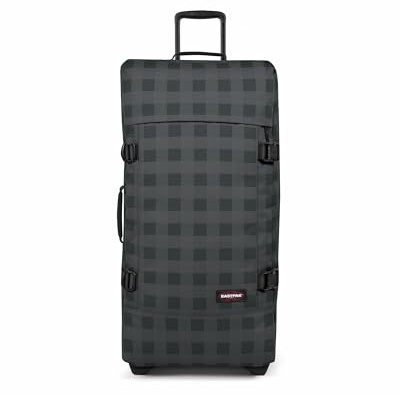 Eastpak Tranverz L Koffer 121L (79 x 40 x 33 cm), großer Reisekoffer mit Rollen, Robustes Gepäck mit 2 Fächern, Teleskopgriff & TSA-Schloss - Checker Grey
