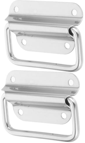 Manija Plegable 2 Piezas de Acero Inoxidable para Cajas y Cajones | Acabado Plata, Instalación Sencilla y Uso Versátil, Tiradores de Armario para Estilo Industrial Moderno