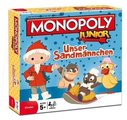 Monopoly Junior Unser Sandmännchen mit Top Trumps Quartett Booster Pack - ab 5 Jahre 2-4 Spieler - Deutsch