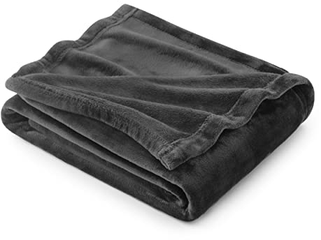BEDSURE Fleece-Überwurfdecke für Sofa, weiche, gemütliche, Flauschige Decken für Bett, warme Einzelüberwürfe für Audlts, Dunkelgrau, 130 x 150 cm