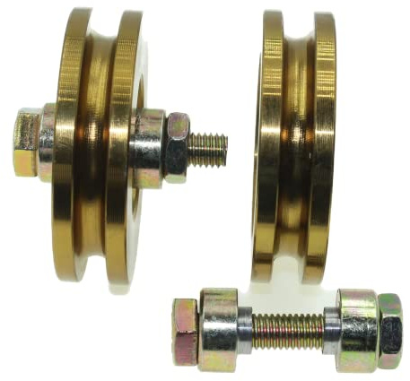 Lot de 2 roues pour portail coulissant de 59 mm de diamètre - Rainurées - En acier - Fabriquées dans l’Union européenne (rainure 6 mm - roulement 10 mm)