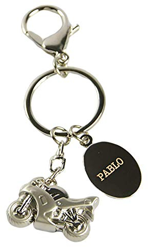 Regalo personalizado para moteros: llavero con una moto y grabado con el texto que tú quieras
