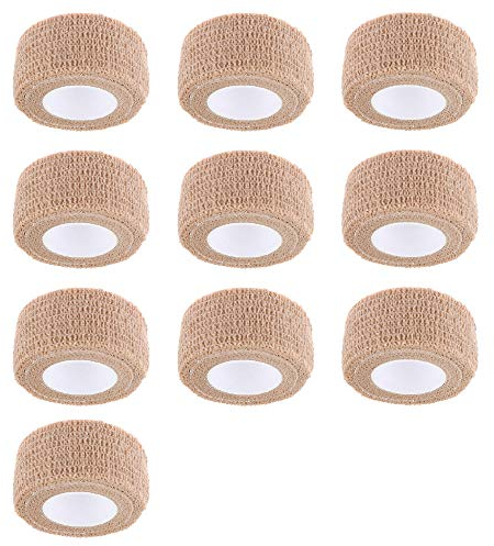 Mintice 10 X Self Adhesive Cohesive Wrap Bandages Strong Elastic First Aid Tape Skin Color for Wrist Ankle Sport 4.5mx2.5cm
