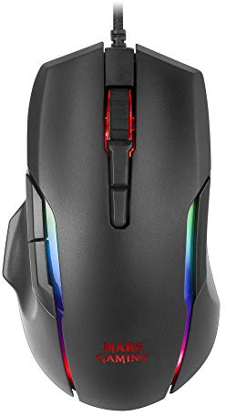 Mars Gaming MARSGAMING, MMX, Ratón Gaming Óptico 12400DPI, Chroma RGB, Switches HUANO, Negro