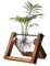 Kingbuy Terrarium mit Holzständer, Desktop Anzuchtstation, Luftpflanzenhalter, Metall Drehhalter für Hydrokultur, Hausgarten, Hochzeitsdekor - 1 Herzvase