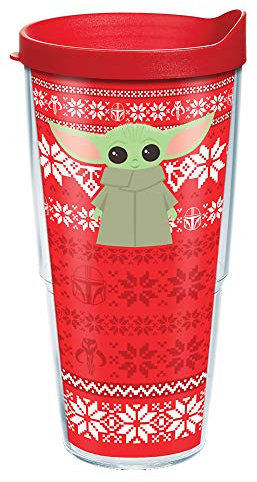 Tervis Star Wars The Mandalorian Christmas Holiday Sweater Made in USA Double Walled Insulated Tumbler Travel Cup Keeps Drinks Cold & Hot, 24oz, Classic