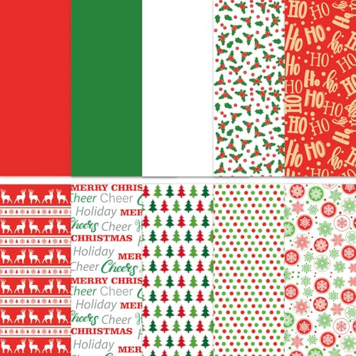 YARNOW 150 Stück Weihnachtspapier, 10 Stile, Weihnachtspapier, Kopierpapier für Inkjet-/Laser-Drucker