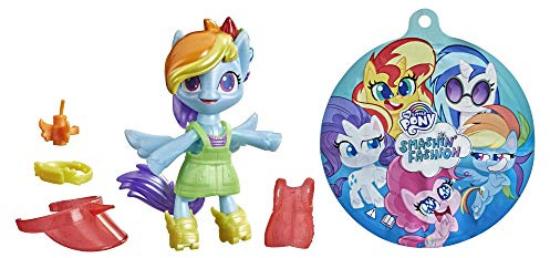 My Little Pony Smashin’ Fashion Schmetter-Pack Rainbow Dash – bewegliche Figur (7,5 cm) mit Modeaccessoires und Überraschung, 9 Teile