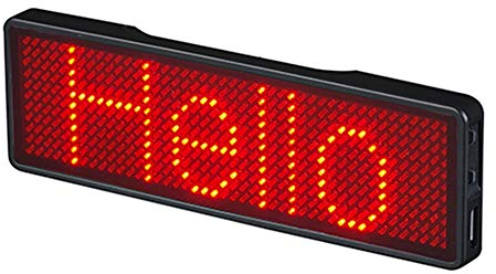 PovKeever Étiquette nominative à défilement programmable à LED - Panneau d'affichage numérique mobile - Rechargeable par USB - Pour restaurant, magasin, exposition, discothèque, hôtel
