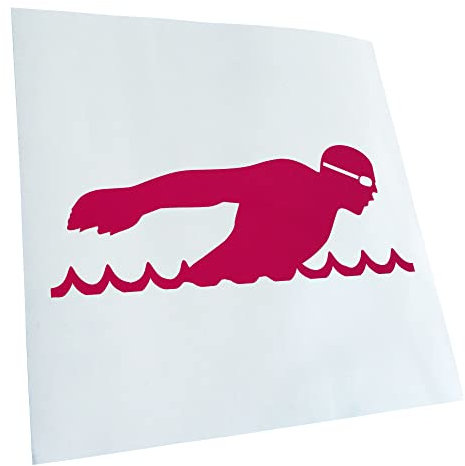 Kiwistar - Autoaufkleber - Triathlon Sportler Figur - pink - 50x19cm - Aufkleber für Auto, Laptop, Fahrrad, LKW, Motorrad mehrfarbig JDM Decal Racing