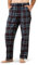 LAPASA Pantalon de Pyjama Homme 100% Flanelle de Coton Bas de Pyjama & de Détente Maison Automne/Hiver M39 Bleu Marine & Rouge (Flanelle) M