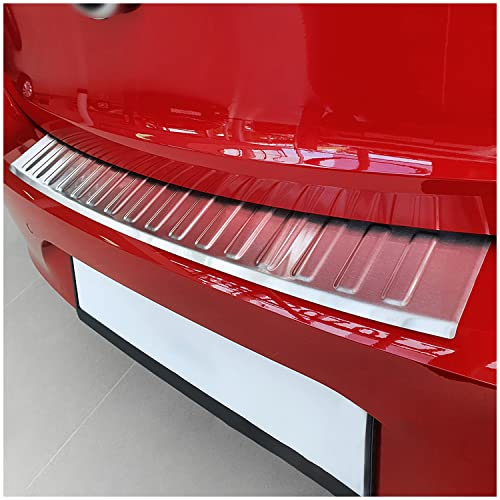 teileplus24 L729 Ladekantenschutz V2A Edelstahl kompatibel mit Opel Corsa F ab Bj. 11/2019-07/2023 Abkantung, Farbe:Silber gebürstet