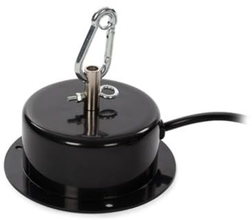 HQ-Power Spiegelkugelmotor 3 RPM, Motor für Spiegelkugel bis 30 cm, maximale Belastung 3 kg, leiser Rotationsmotor für Disco Spiegelkugel, Partybeleuchtung und Tanzfläche