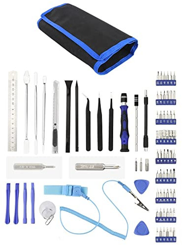 80 Teiliges Handy Reparatur Werkzeugset | Feinmechaniker Schraubendreher Set mit tragbaren Tasche | Öffnungs Werkzeug für Smartphone Handy Tablet Laptop | magnetischer Präzisions Reparatur Tool Kit