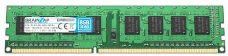 BRAINZAP 8GB DDR3 1600MHz PC3L-12800U-11 DIMM CL11 2Rx8 1.35V Unbuffered Non-ECC RAM Arbeitsspeicher für Desktop PC Speichermodul Memory