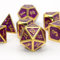 HNCCESG Polyedrische D&D-Würfel aus Metall für Dungeons and Dragons RPG DND-Würfel für Rollenspiele, MTG, Tisch, Gaming, Shadowrun Pathfinder, 7 Stück, D20, D12, D10, D8, D6, D4 (Gold Glitter Purple)