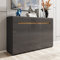 Schlafzimmer Kommode Sideboard in anthrazit mit anthrazit Hochglanz und Appenzeller Fichte Nb., B/H/T ca. 137/92/39 cm