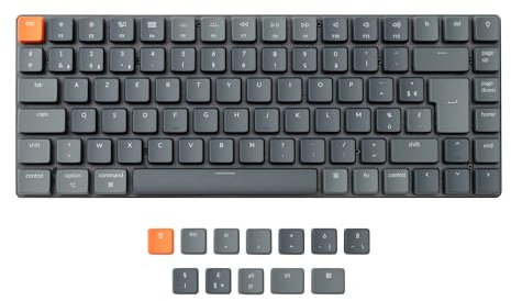 Keychron K3 Clavier mécanique sans Fil Ultra-Mince, 75% Design Clavier Filaire Bluetooth/USB avec rétro-éclairage RGB, Hot Swappable Profil Bas commutateur Optique Rouge pour Mac Windows