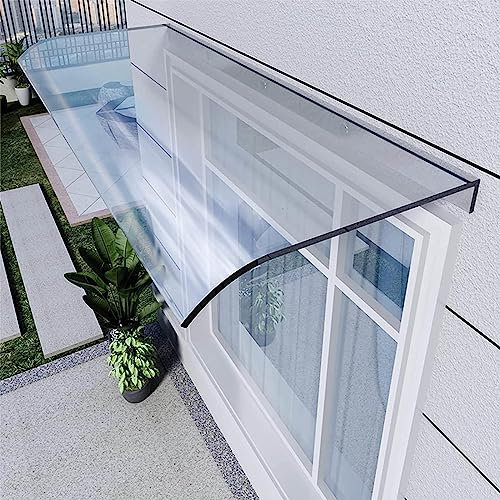 KOOEIN Tettoia per Porta e Ingresso Garden Pensilina da Esterno,Parapioggia Pensilina Tettoia,Pensilina Copriporta in policarbonato,Antipioggia Tendalino per Finestra,Silenzioso/PVC,50x80cm/20''x31''