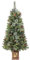 Pre-lit Artificial Christmas Tree 120/4ft,256 Branches Tips Potted Decorated Pine Xmas Tree with LED Lights & 12 Red Berry & 12 Pinecone for Indoor Outdoor