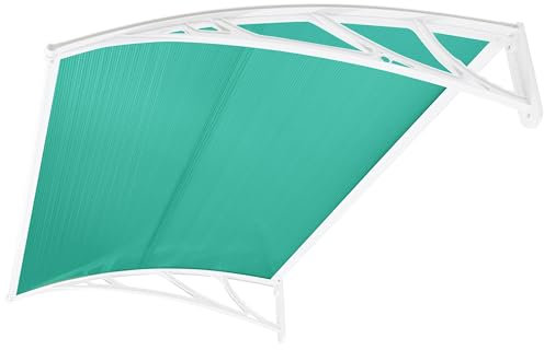 Blisswood Outdoor Door Canopy Rain Shelter Awning Canopy Waterproof Window Roof Cover for Front & Back Door Porch Canopy Rain Protector Polycarbonate Roofing Sheets Awning (150 x 100 cm, Green)