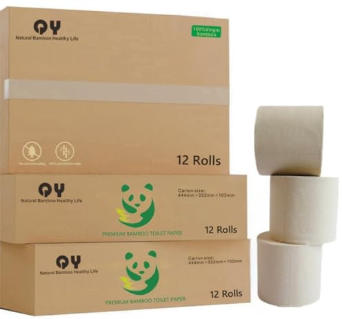 QingYa Carta igienica naturale in bambù, 12 rotoli
