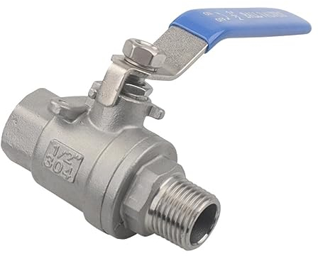 XEOWHUPG 1/2 3/4 1 1-1/4 1-1/2 2 Innen-/Außengewinde BSPT-Gewinde 304 Edelstahl 2-Wege-Kugelhahn-Wasserrohrverschraubung (Color : G, Size : 0.75 Inch)