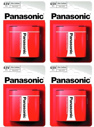 PANASONIC Lot de 4 Blisters de 1 Pile Red Special Power 3R12/Flat Zinc-Carbon - 4,5 V