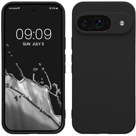 kwmobile Handyhülle kompatibel mit Google Pixel 9 Hülle - Handy Case aus weichem Silikon in Schwarz matt