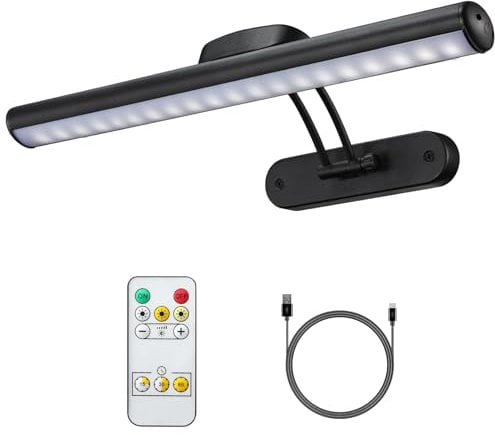 MIOBLUE Wiederaufladbare Bilderleuchte mit Fernbedienung, Kabellose Batterie-Kunstanzeige Licht mit Fernbedienung, Dimmbar/Timer Aus Malerei Licht, 3 Beleuchtungsmodi Vollmetall Dartscheibe Licht