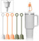 Nearockle 5Pcs Blume Silikon Strohhalm Abdeckung Auslaufsicher für Stanley Quencher Tumbler Zubehör, wiederverwendbare Einfach zu reinigen, für 6-10cm Strohhalme (Multi Farbe E)