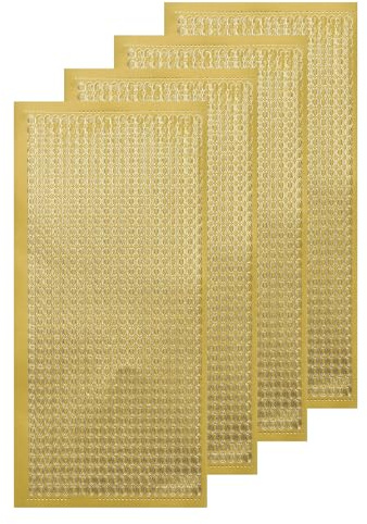 QUARKZMAN 4 Blatt 3D Nagelsticker Ketten Linie French Tip, Selbstklebende Nail Art Sticker, Nagel Aufkleber, Nageldesign Zubehör, Handyhüllen DIY Dekorationen (Gold, 798 Stück)