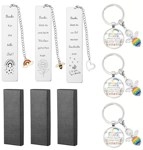 ChanraingYee 6 Sets Abschiedsgeschenk Erzieherin Erzieherin Geschenk Abschied Geschenk Erzieherin Abschied Dankbar Wachsen Geholfen Hast Abschiedsgeschenk Kindergarten Erzieherin Geschenk Abschied