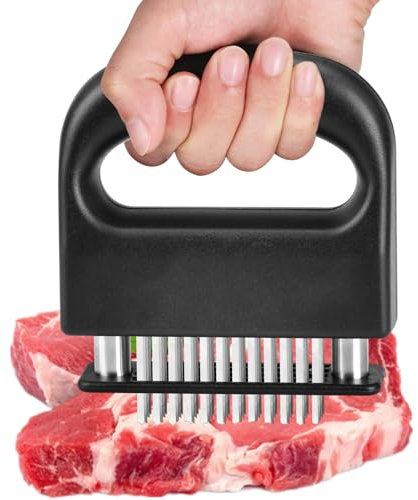 NathrBTV Batticarne Professionale Inteneritore Carni Strumento Inteneritore di Bistecca con 48 Lame in Acciaio Inossidabile per Cotoletta Bistecca Manzo Maiale Pollo