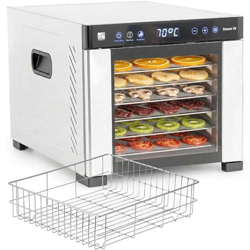G21 Breezer UV Edelstahl Dörrgerät 6 Ebenen | 6 Edelstahl-Gitter, UV-Filter, 0,6 m² Trockenfläche, 35–75 °C, 48h Timer, 650W